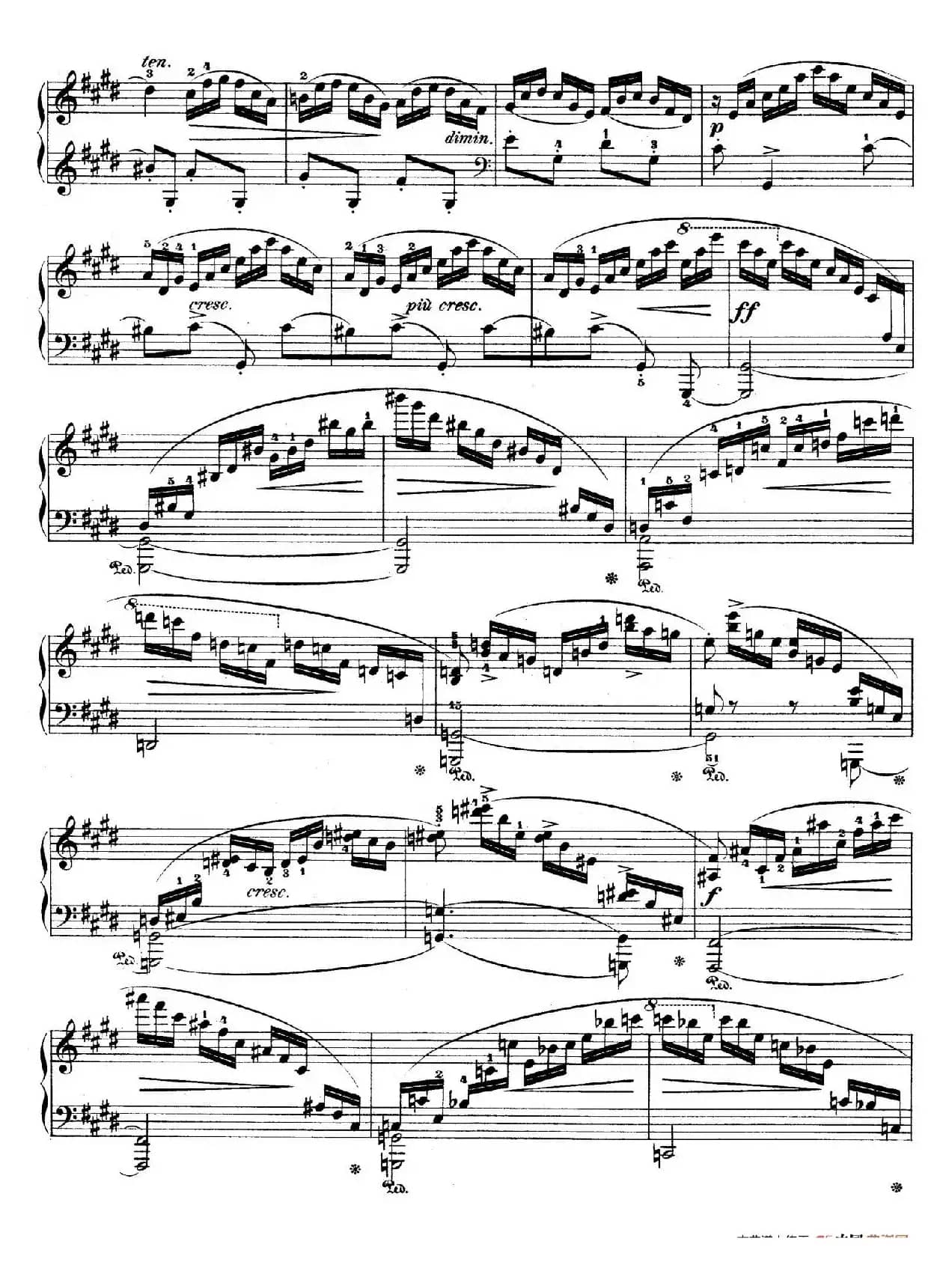 e小调第一钢琴协奏曲 Op.11((钢琴独奏版·第三乐章)