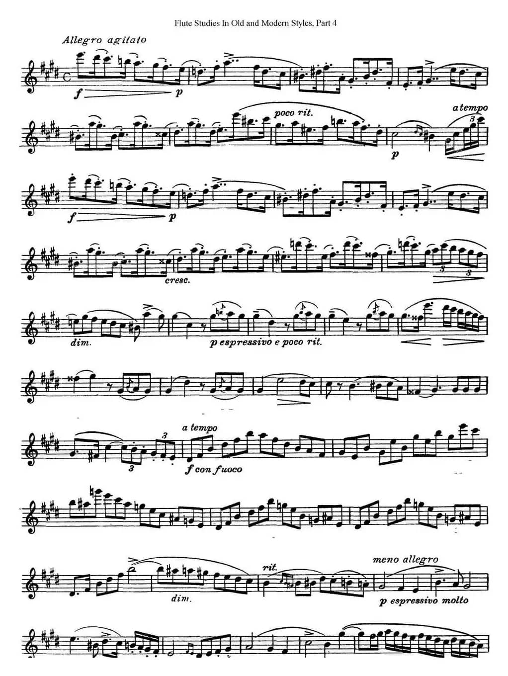 斯勒新老风格长笛练习重奏曲（第四部分）（NO.8）