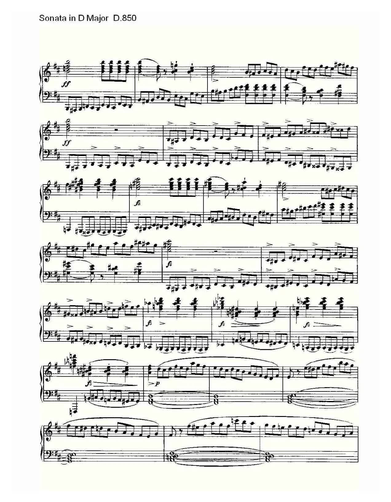Sonata in D Major D.850（D大调奏鸣曲 D.850）