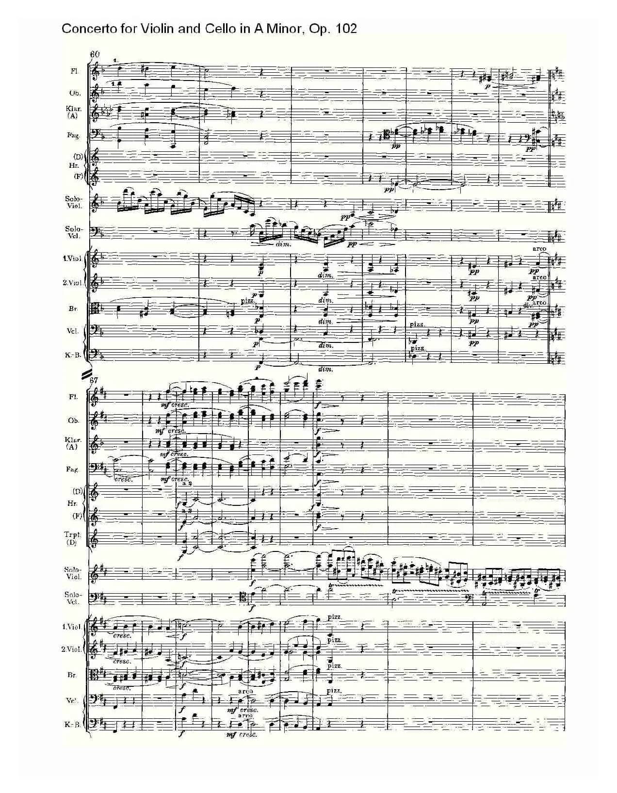 A小调小提琴与大提琴协奏曲, Op.102第二乐章