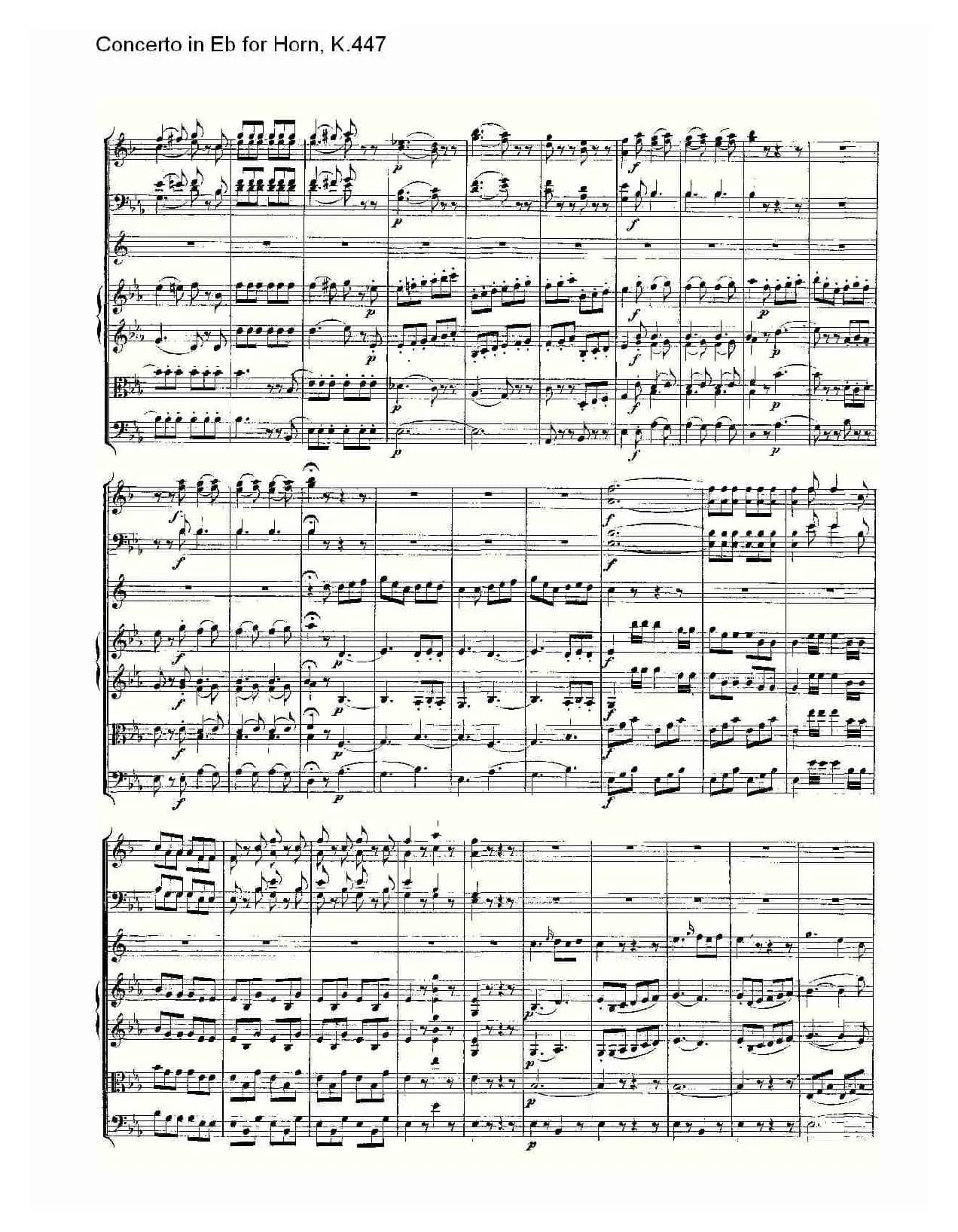 Concerto in Eb for Horn, K.447（Eb调法国号协奏曲, K.447）