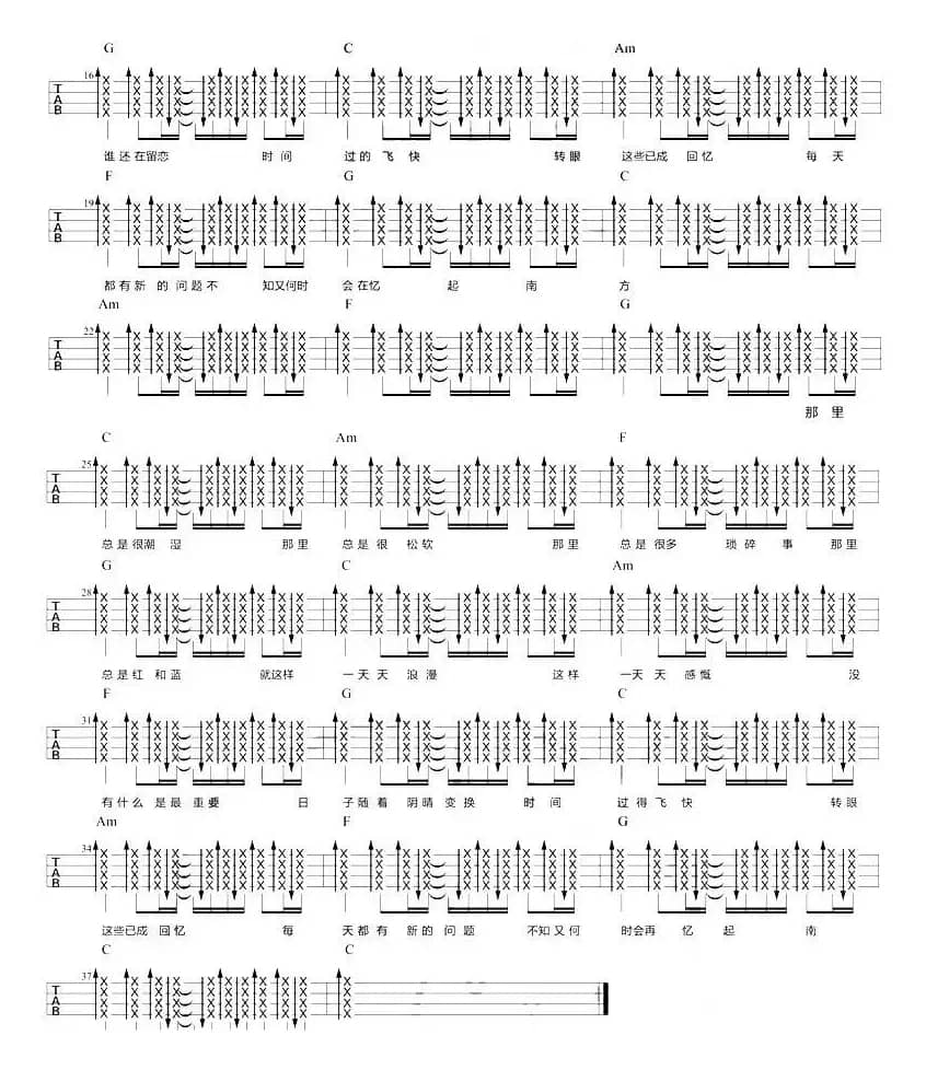 南方（尤克里里弹唱谱）