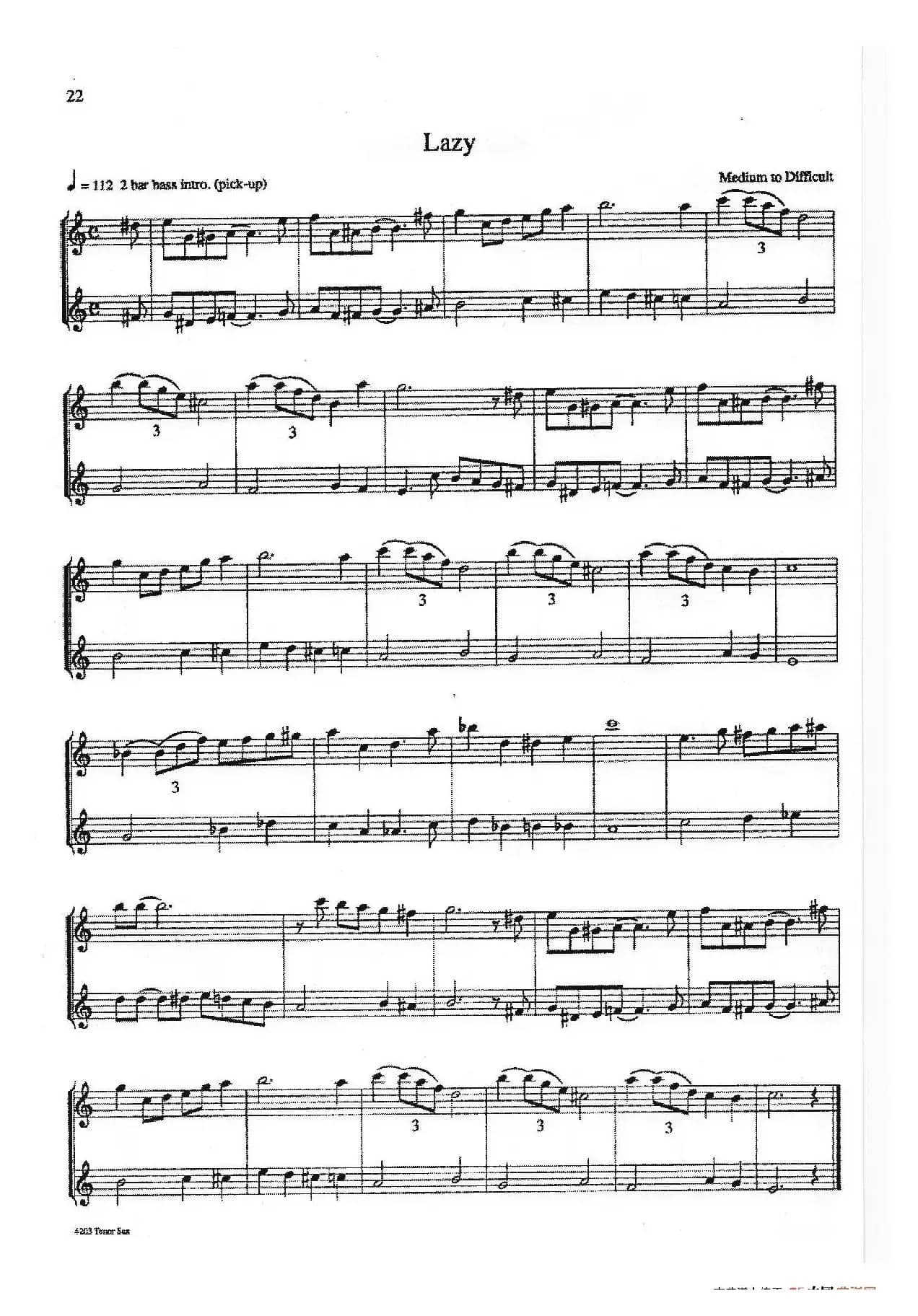 16首爵士二重奏：Lazy