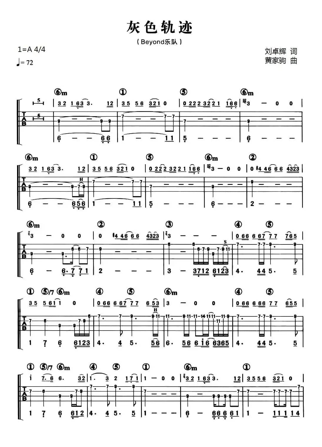 灰色轨迹（贝司谱）