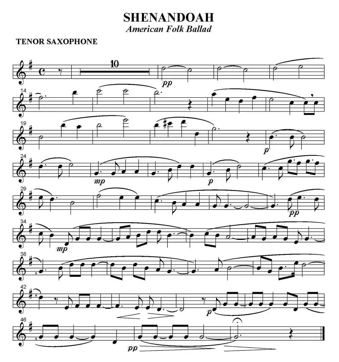 SHENANDOAH（四重奏·次中音萨克斯分谱）