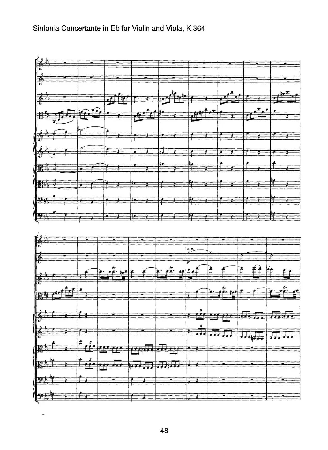 降E大调交响协奏曲（《Sinfonia Concertante in Eb》for Violin and Viola K.364）