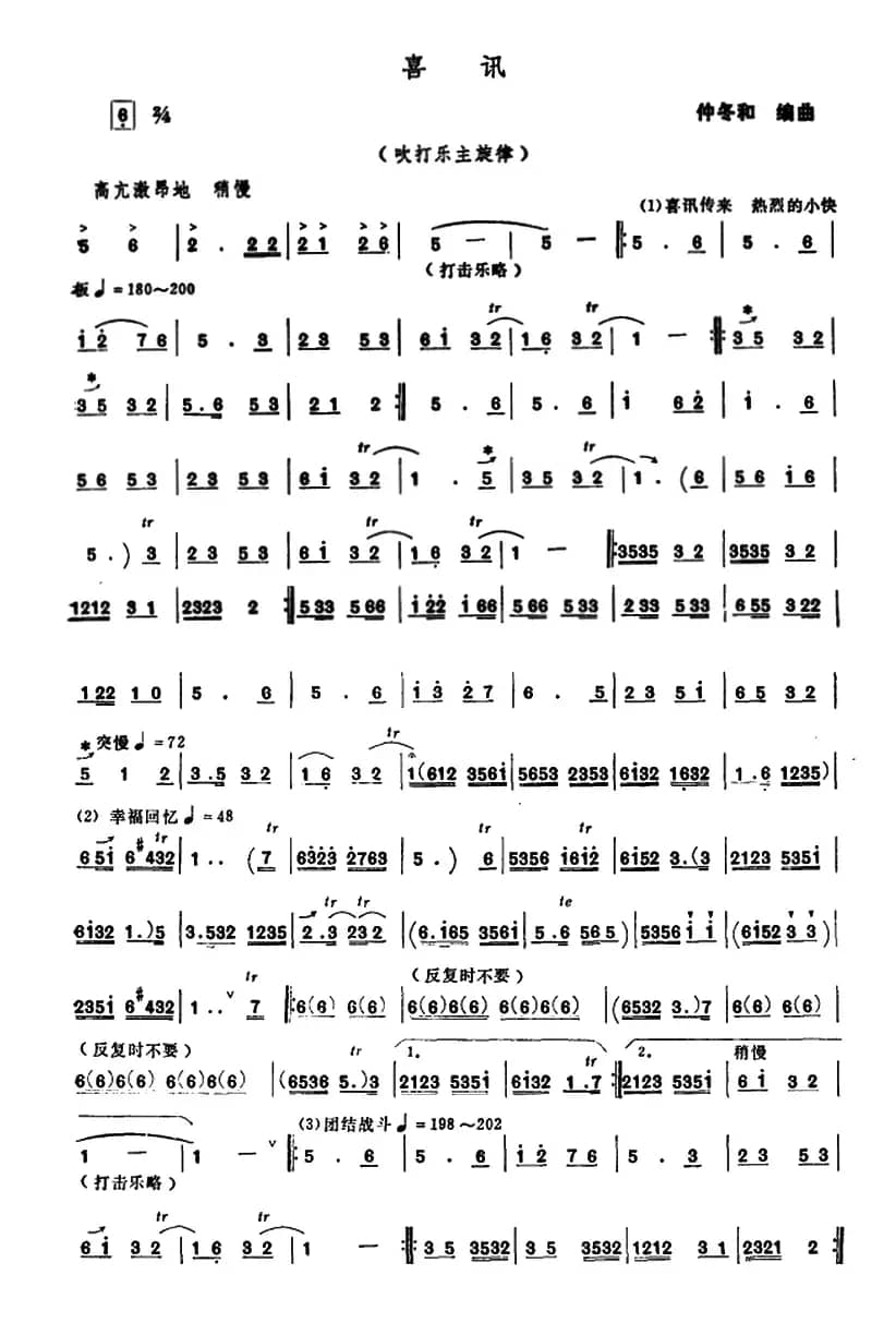 喜讯（吹打乐主旋律）
