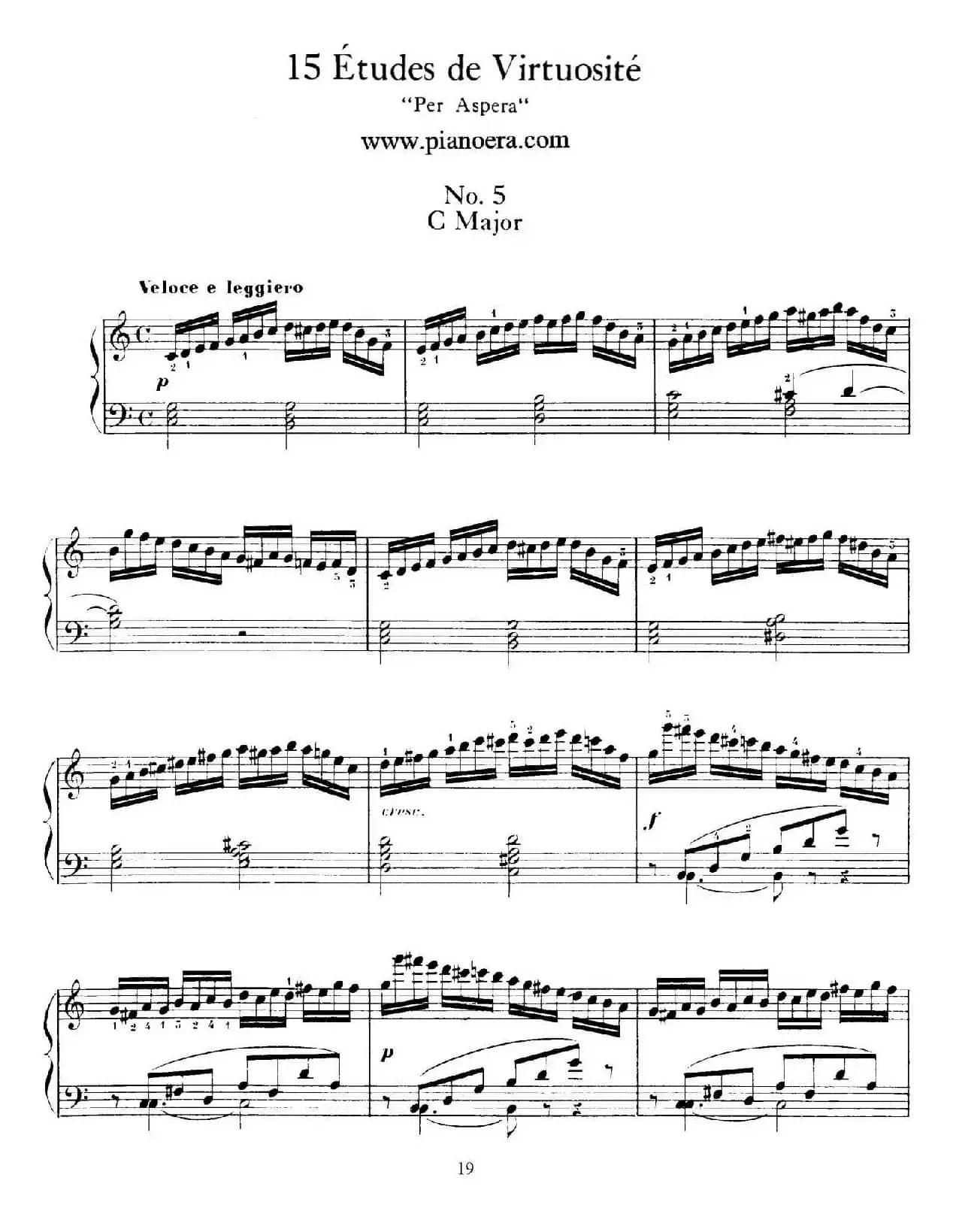 15 Etudes de Vortuosite Op.72（15首辉煌练习曲·5）