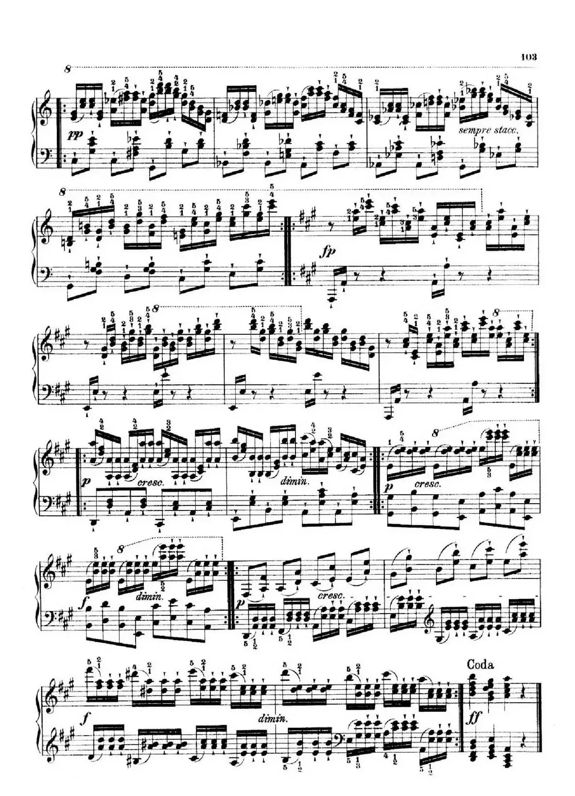 School of the Virtuoso Op.365（60首钢琴高级练习曲·44）