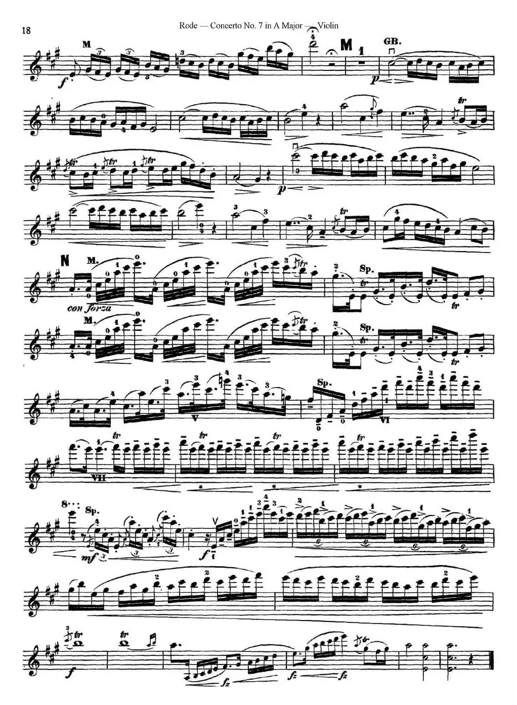 Rode Concerto No.7 in A Major（小提琴分谱）