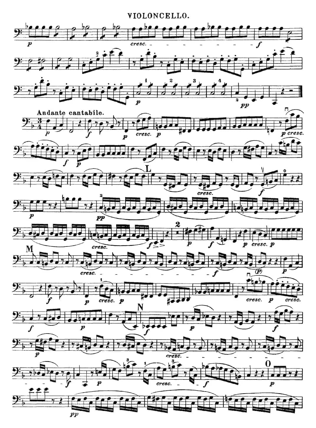 Mozart《Quartet No.19 in C Major,K.465》（Cello分谱）