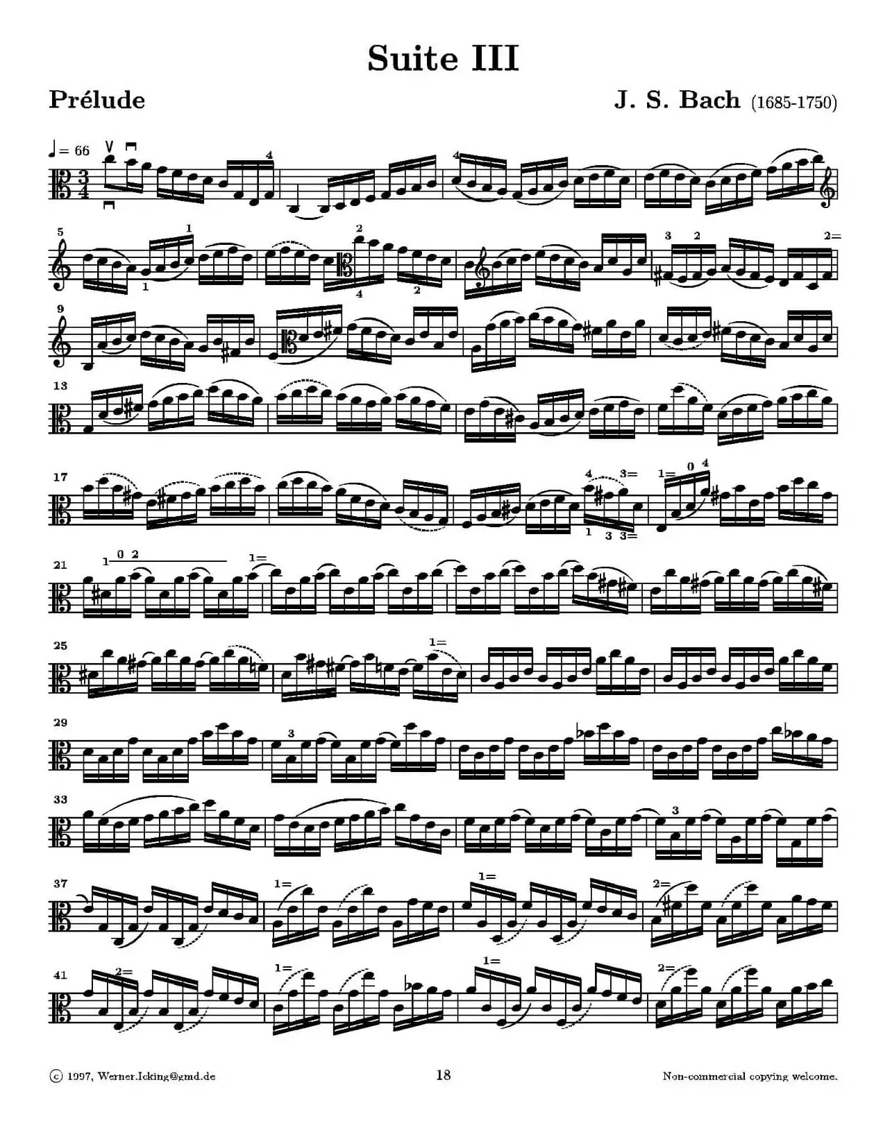 巴赫《无伴奏组曲》Ⅲ（中提琴）