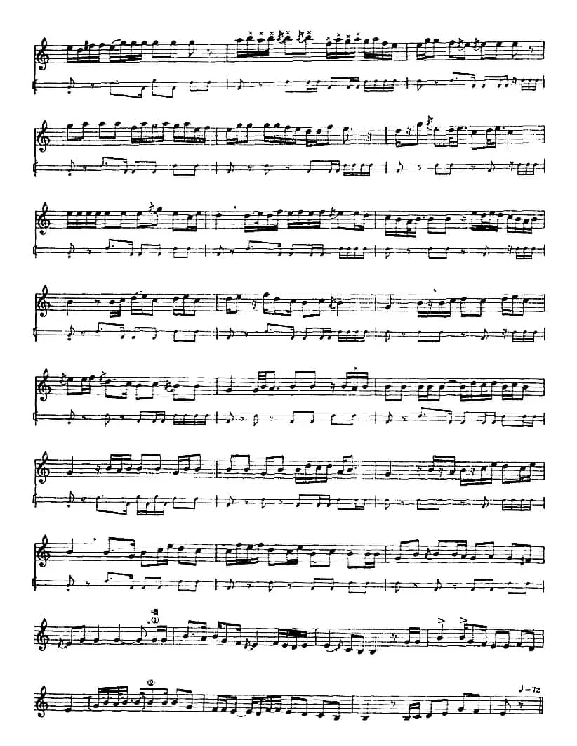 十二木卡姆：Ⅷ 乌夏克木卡姆 390——400（主旋律谱）