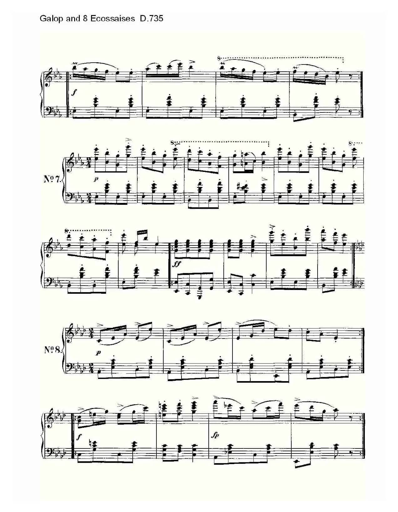Galop and 8 Ecossaises D.735