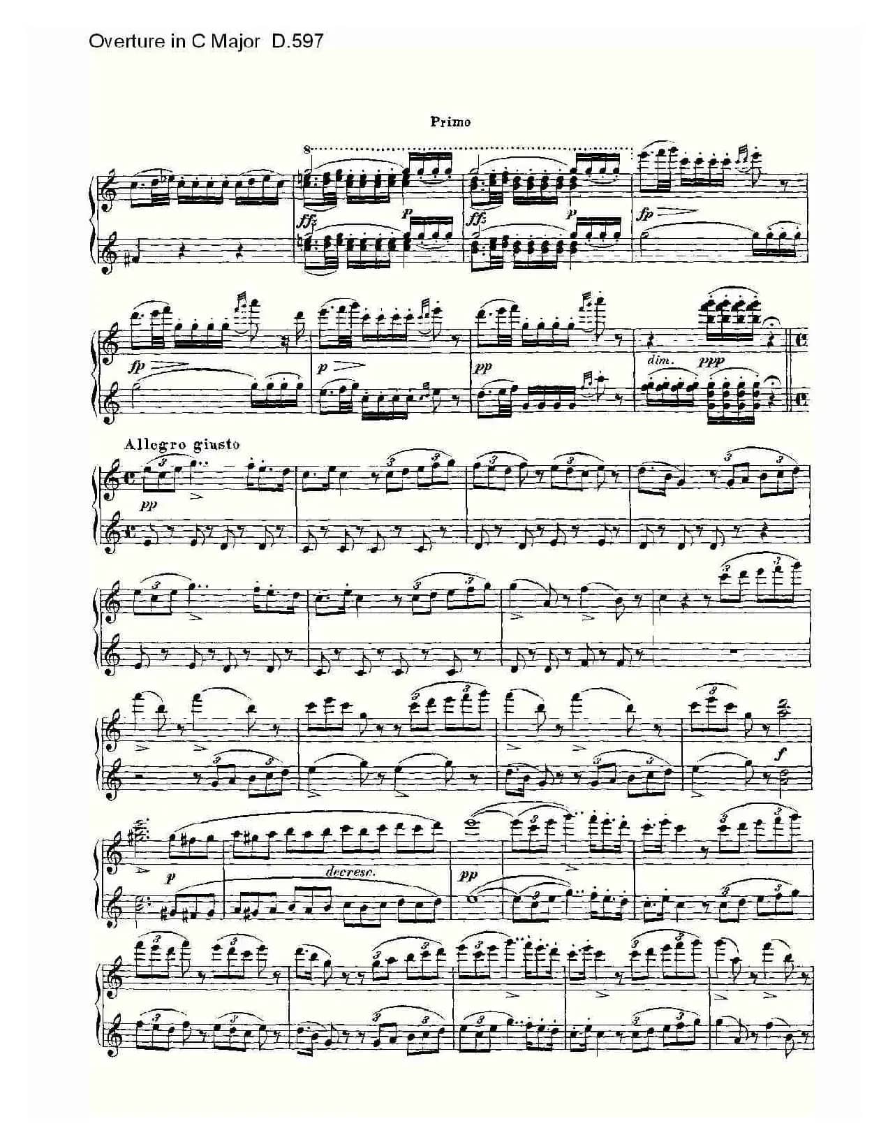 Overture in C Major D.597（Ｃ大调序曲 D.597）