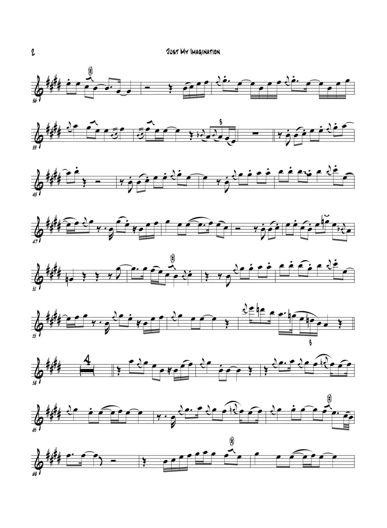 Just My Imagination（次中音萨克斯）