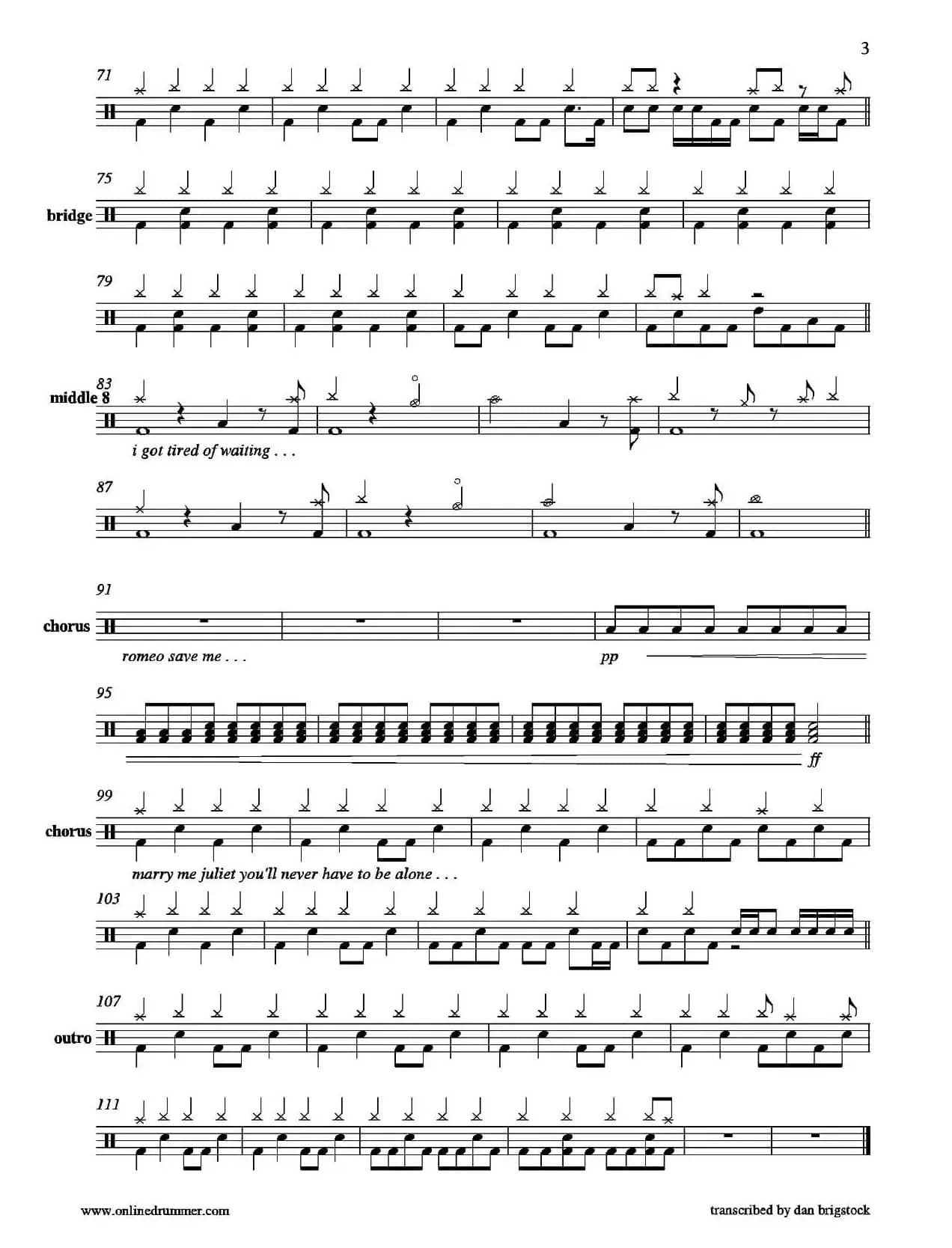 Love Story（鼓谱）