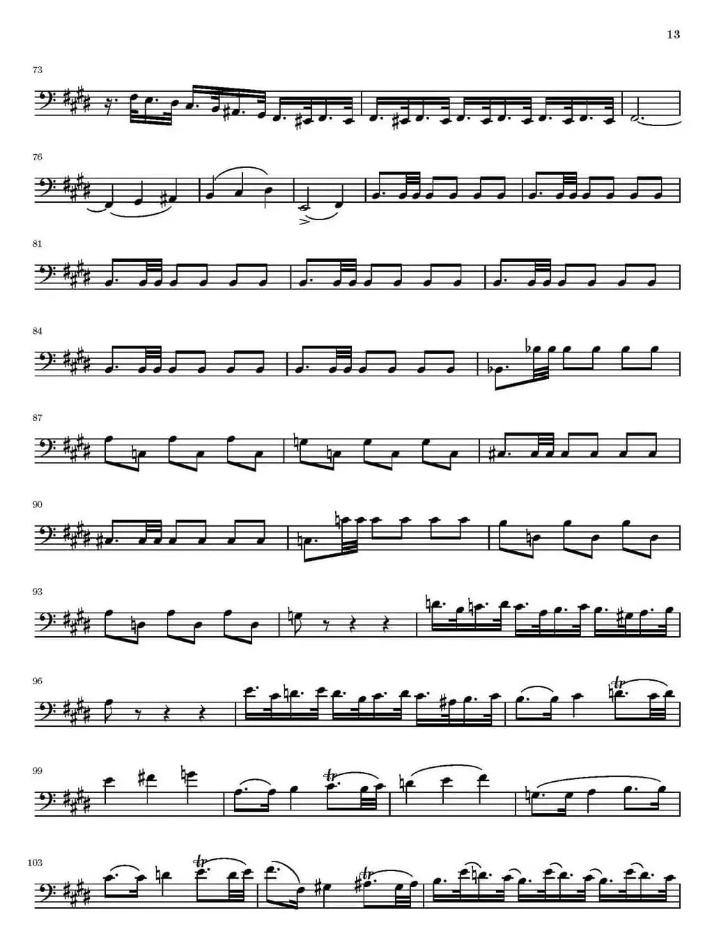 String Quartet nr.18 in E minor（E小调弦乐四重奏）（大提琴分谱）