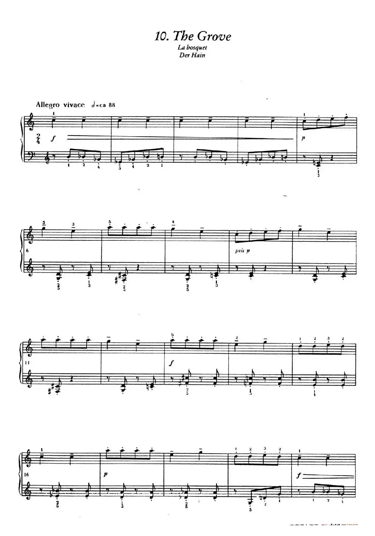 12 Folk Melodies（十二首民间曲调·10）