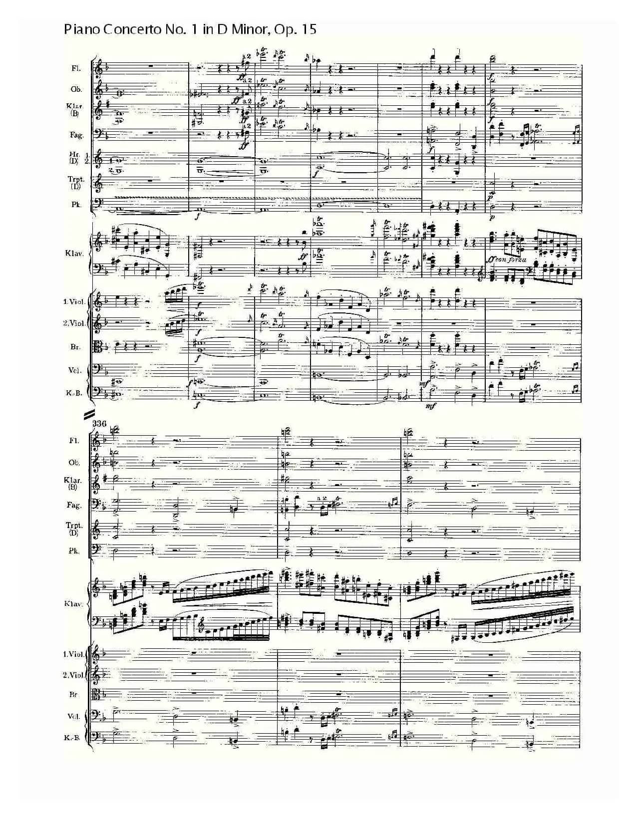 D小调钢琴第一协奏曲, Op.15第一乐章（一）