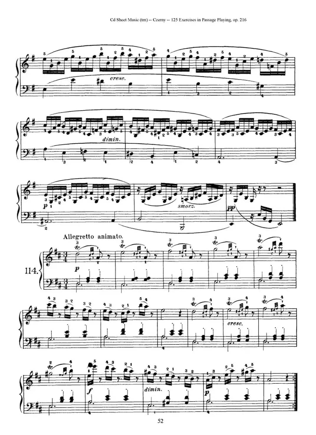 125 Exercises in Passage Playing Op.261（车尔尼125首钢琴短乐句练习曲（112——125））