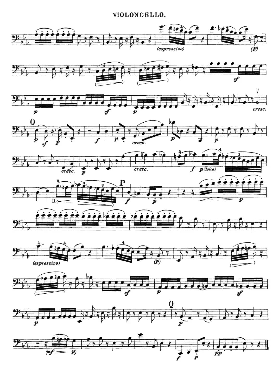 Mozart《Quartet No.17 in Bb Major,K.458》（Cello分谱）