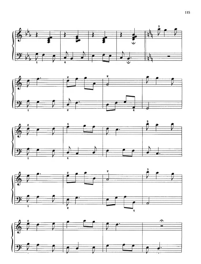 110首中国民歌钢琴小曲集：脚夫调和信天游