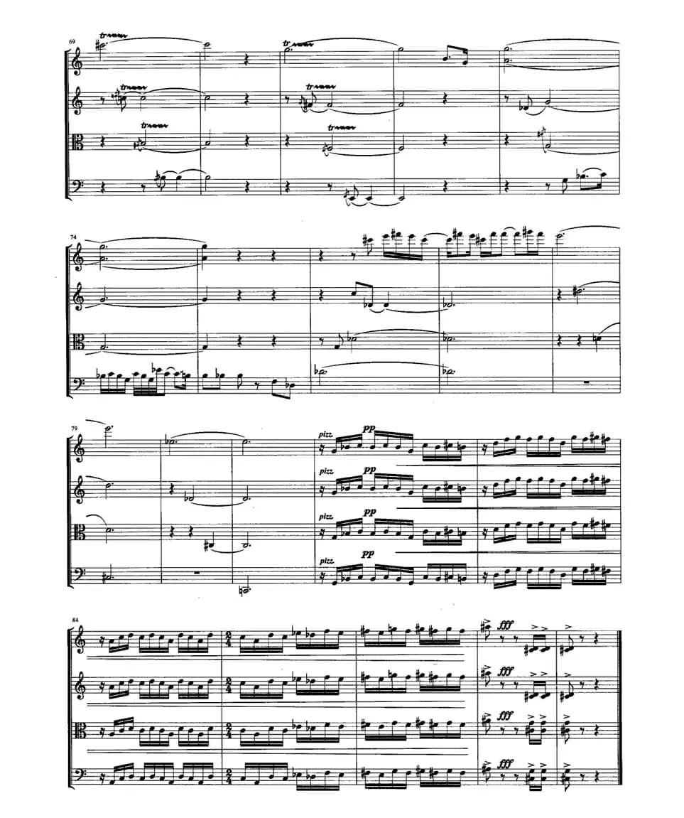 弦乐四重奏第二乐章