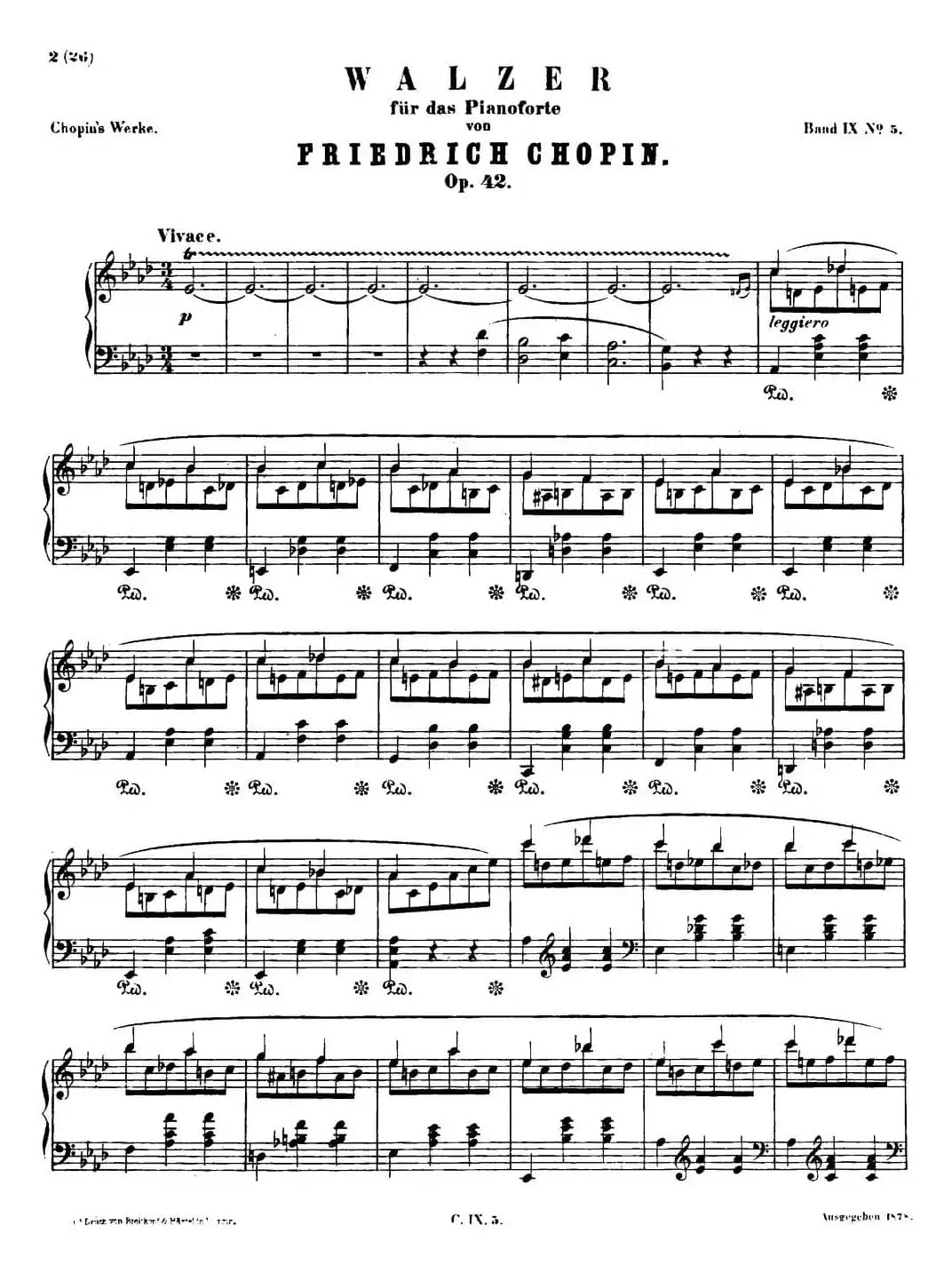 降A大调圆舞曲Op.42