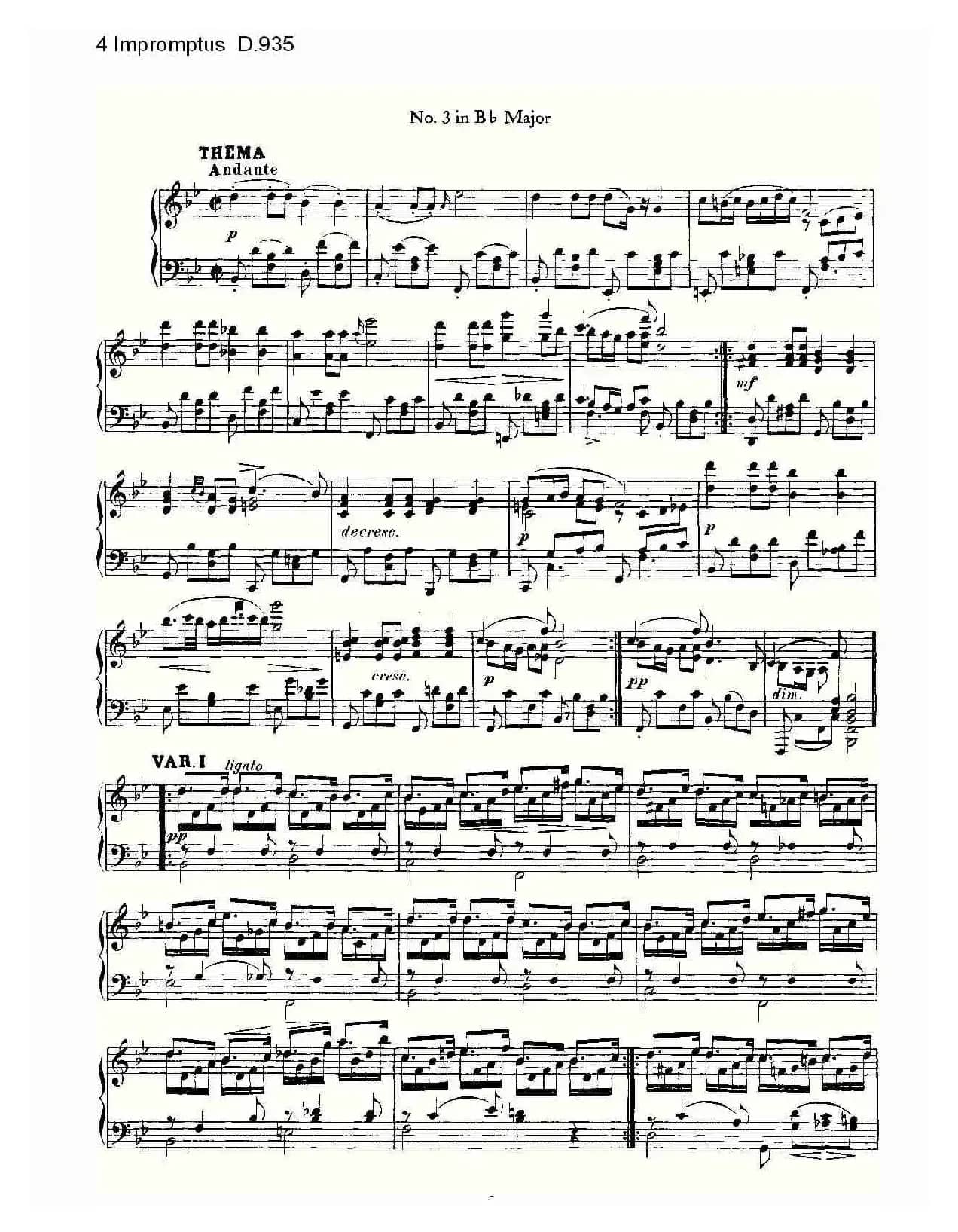 4 Impromptus D.935（4人即兴演奏D.935）