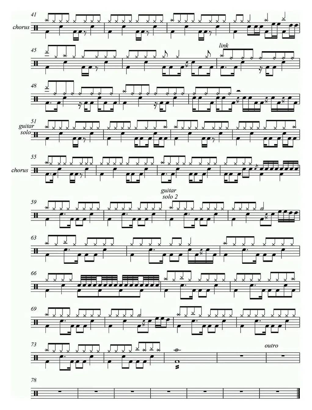 爵士鼓谱：Darkness - Love is only a feeling