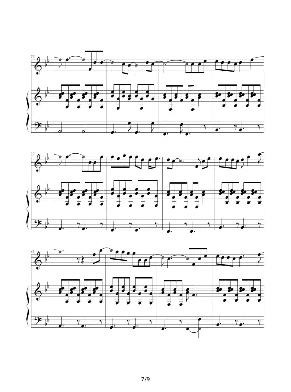 流泪手心（钢琴伴奏谱）