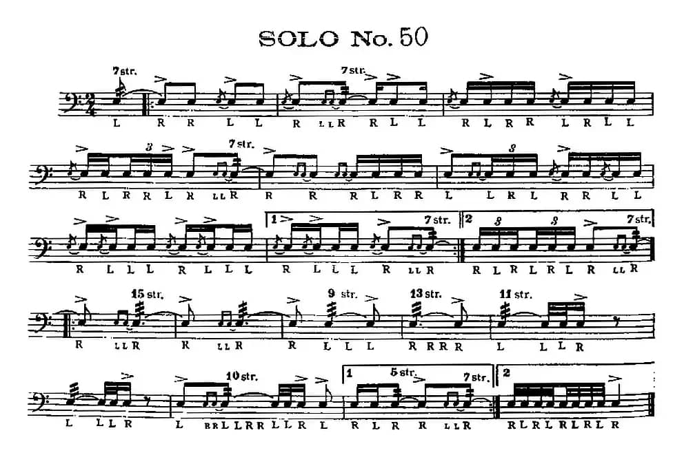 美国军鼓 SOLO No.46-50（爵士鼓谱）