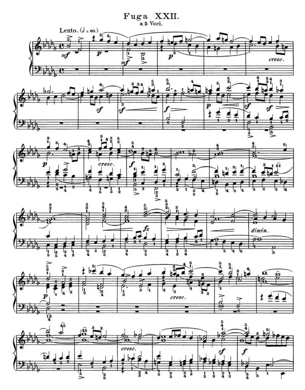 巴赫《平均律钢琴曲集·第一卷》之赋格曲（NO.22）