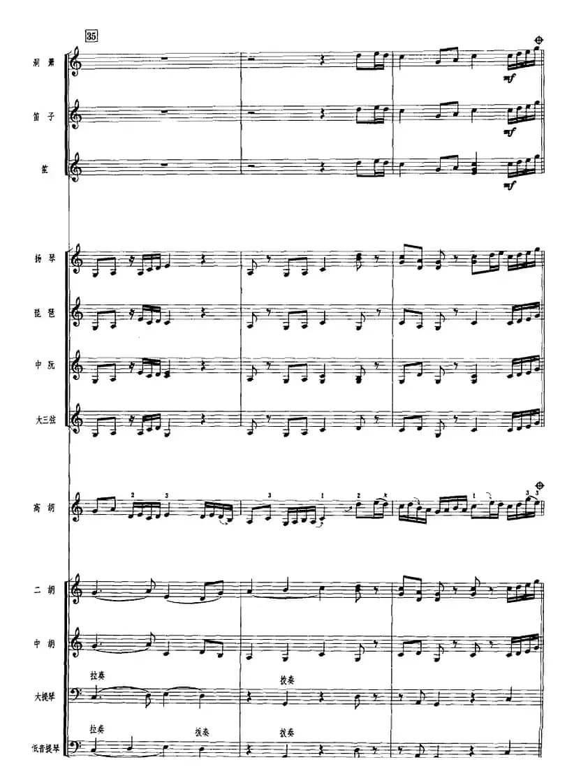 鸟语莺声（广东音乐、高胡+乐队伴奏、五线谱版）