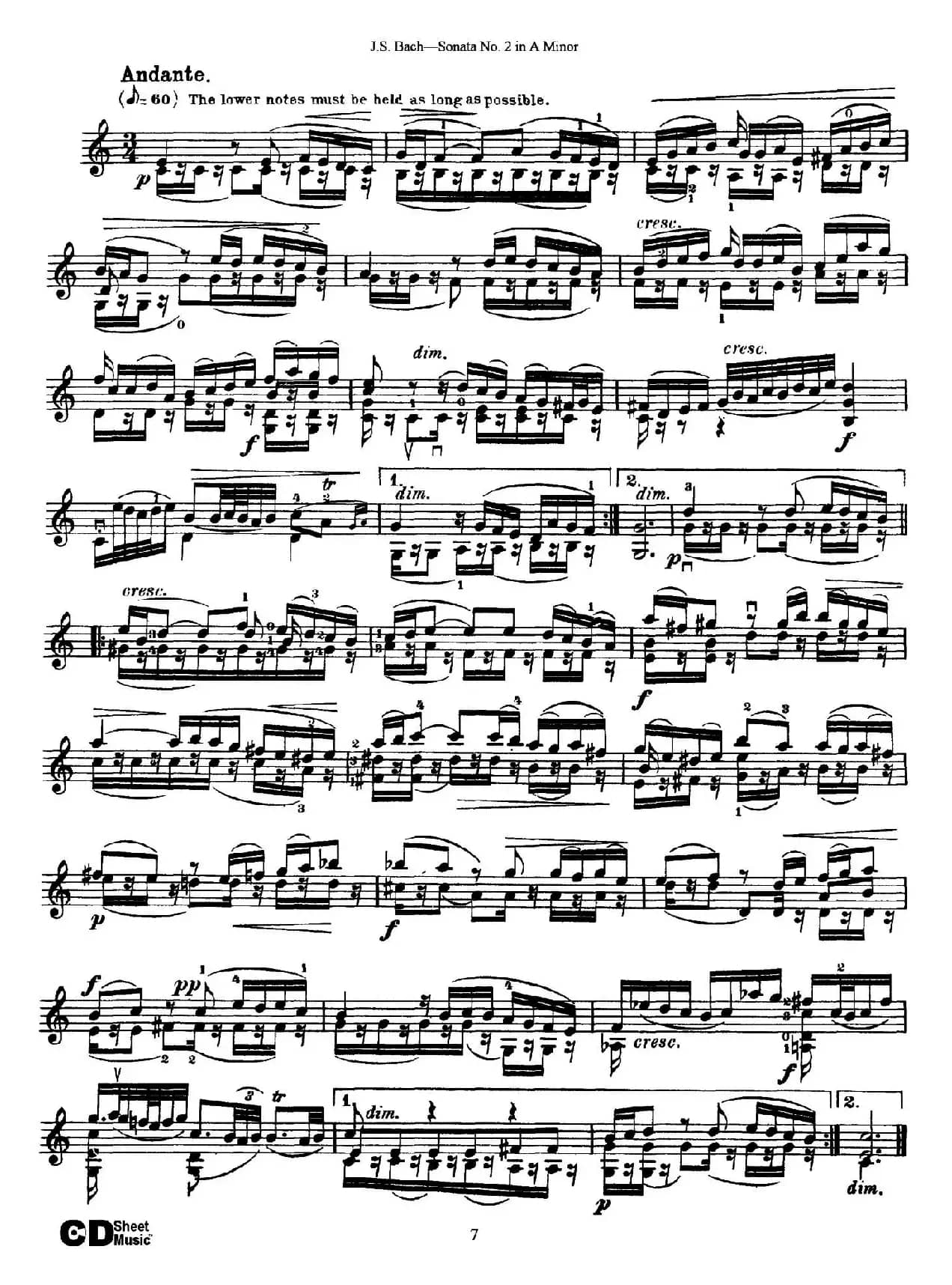 6 Violin Sonatas and Partitas 3.Sonata No.2 A Minor