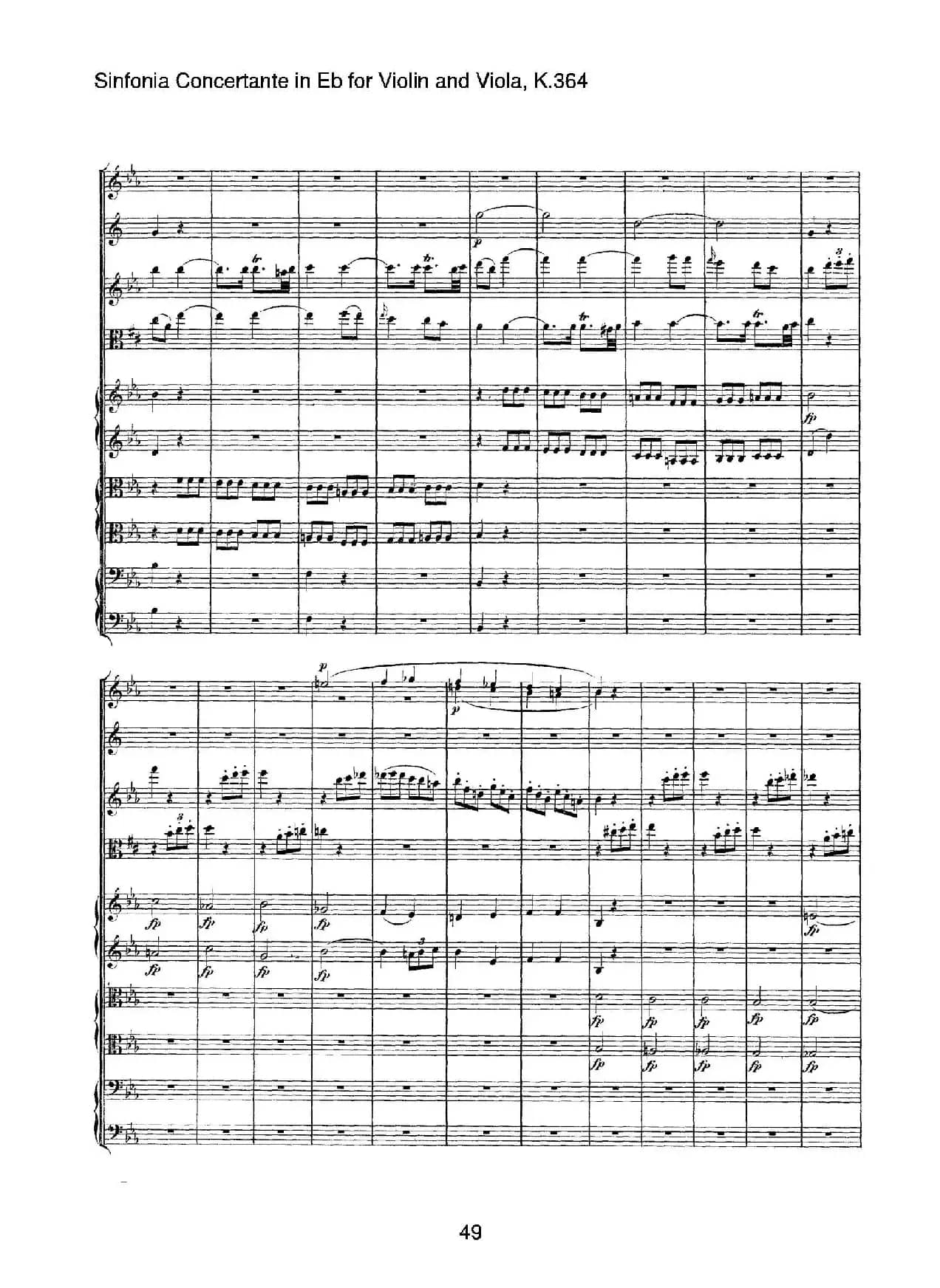 降E大调交响协奏曲（《Sinfonia Concertante in Eb》for Violin and Viola K.364）