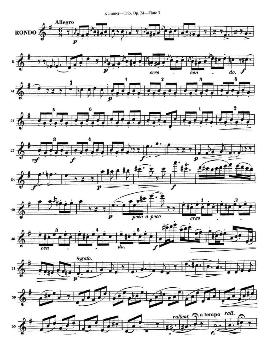 库默长笛三重奏Op.24（Flute 3）