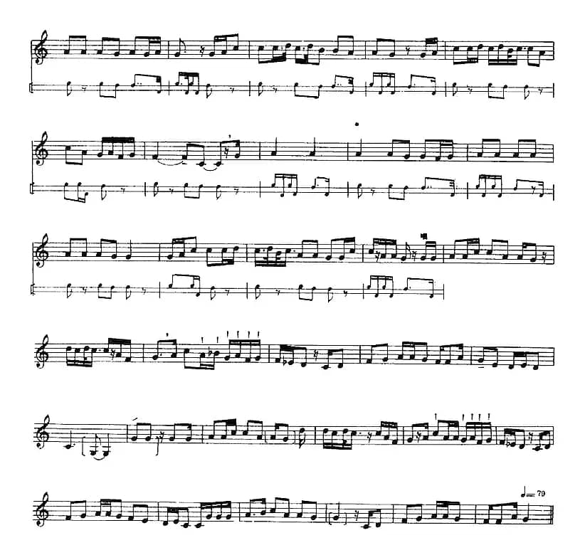 十二木卡姆：Ⅴ 潘吉尕木卡姆 234——244（主旋律谱）