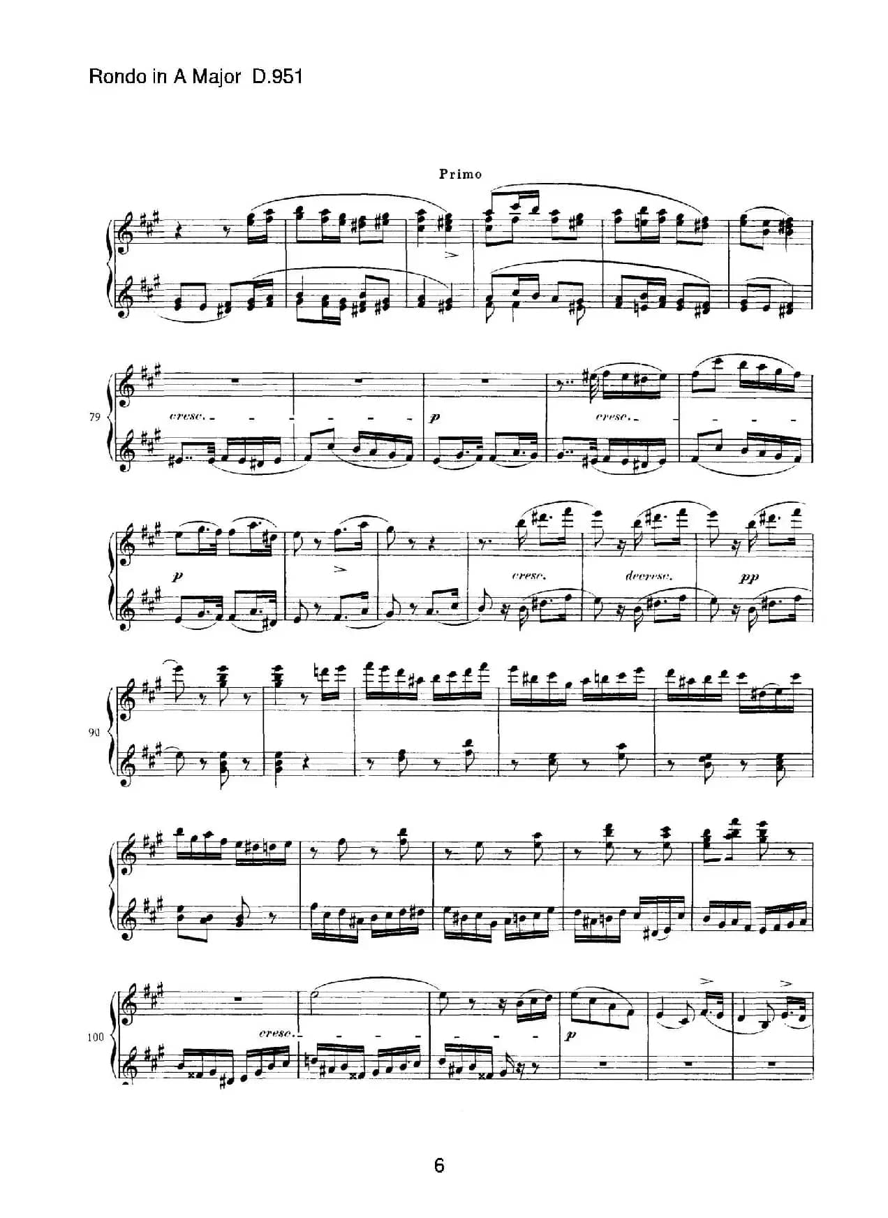 Grand Rondeau in A Major Op.107（A大调回旋曲·四手联弹）