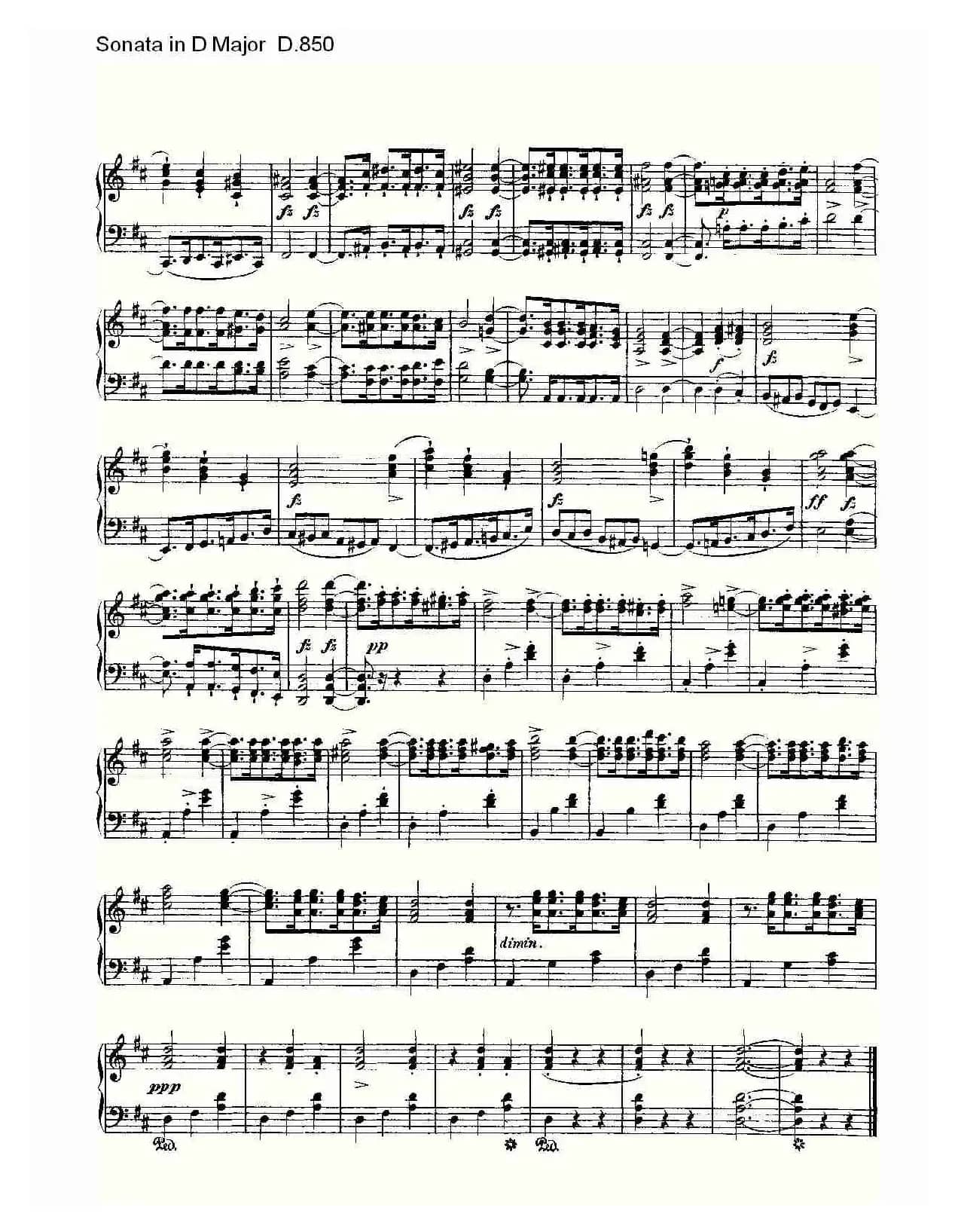 Sonata in D Major D.850（D大调奏鸣曲 D.850）