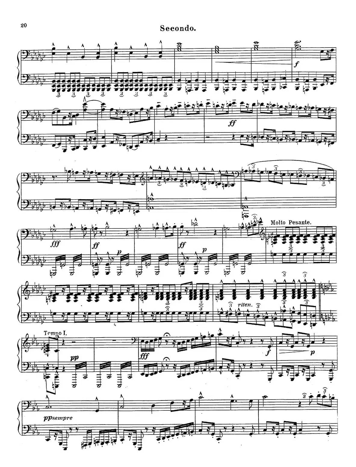 c小调第二交响曲“复活”（Ⅰ）（改编四手联弹版 ）