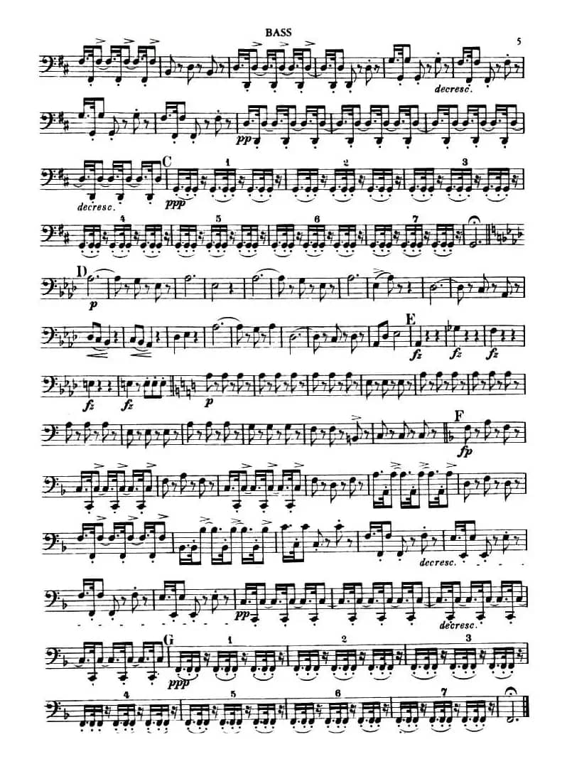 TROUT QUINTET（鳟鱼五重奏）（BASS分谱）