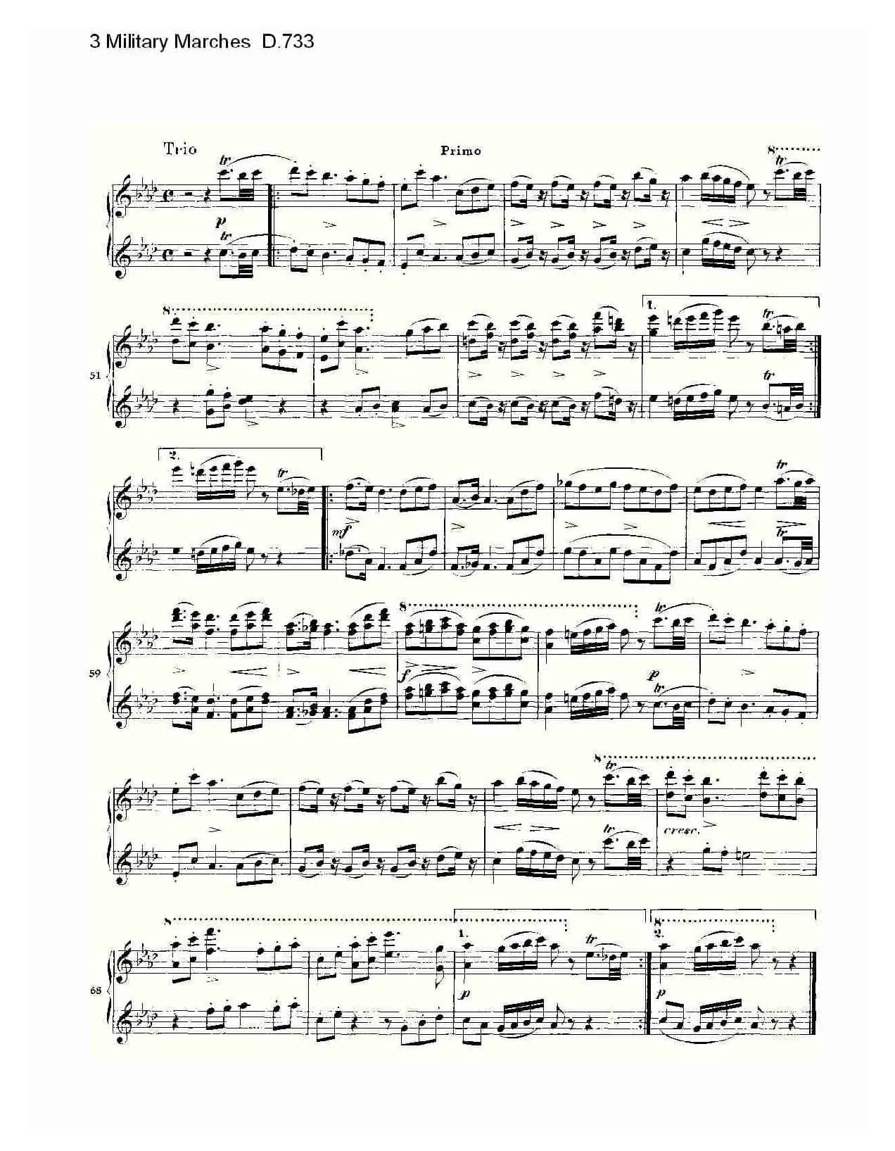 3 Military Marches D.733（3 士兵进行曲 D.733）