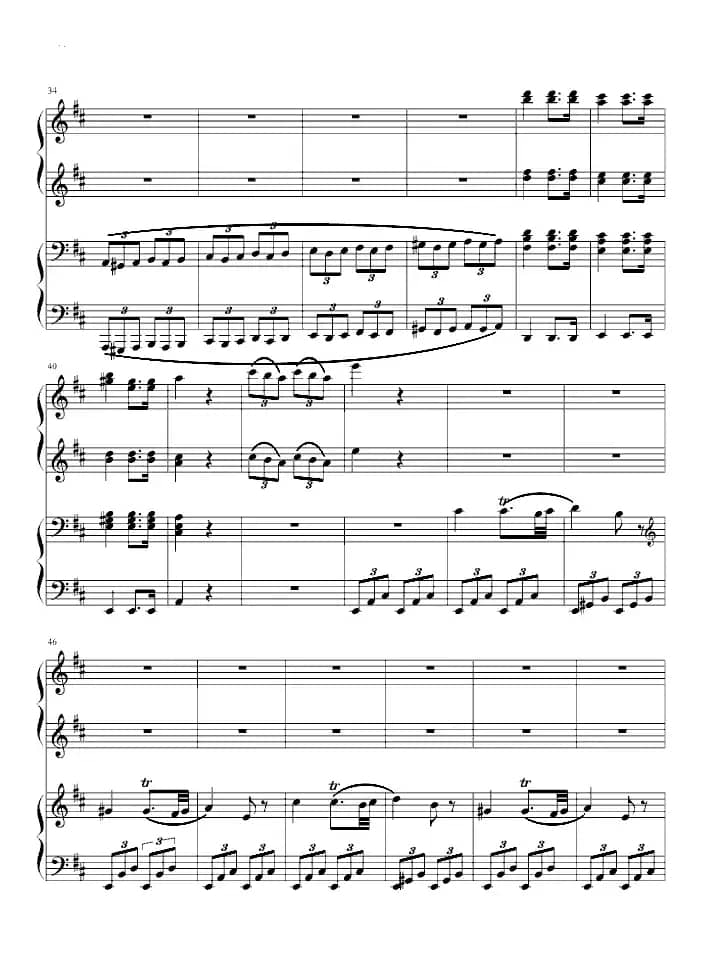 D大调四手联弹钢琴奏鸣曲第三乐章