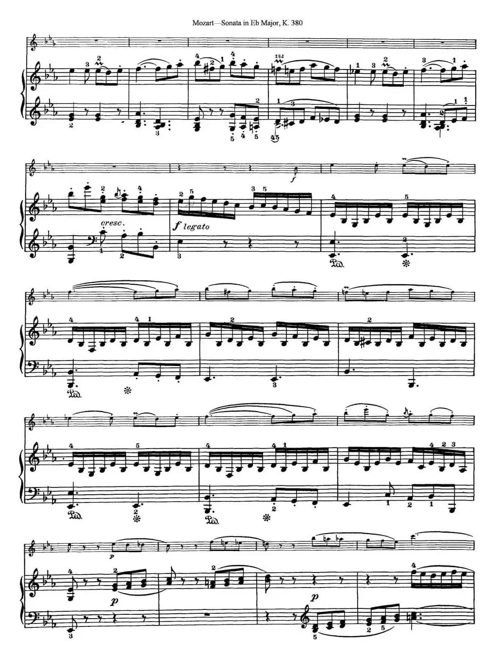 Violin Sonata in Eb Major K.380（小提琴+钢琴伴奏）