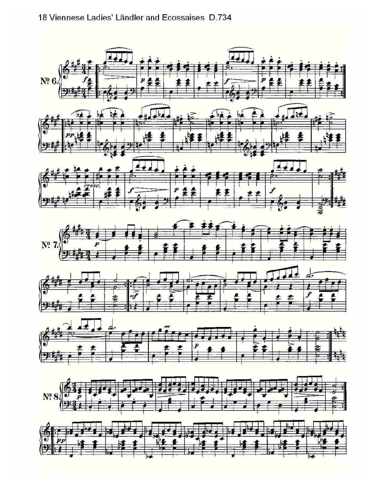 18 Viennese Ladies' Ländler and Ecossaises D.