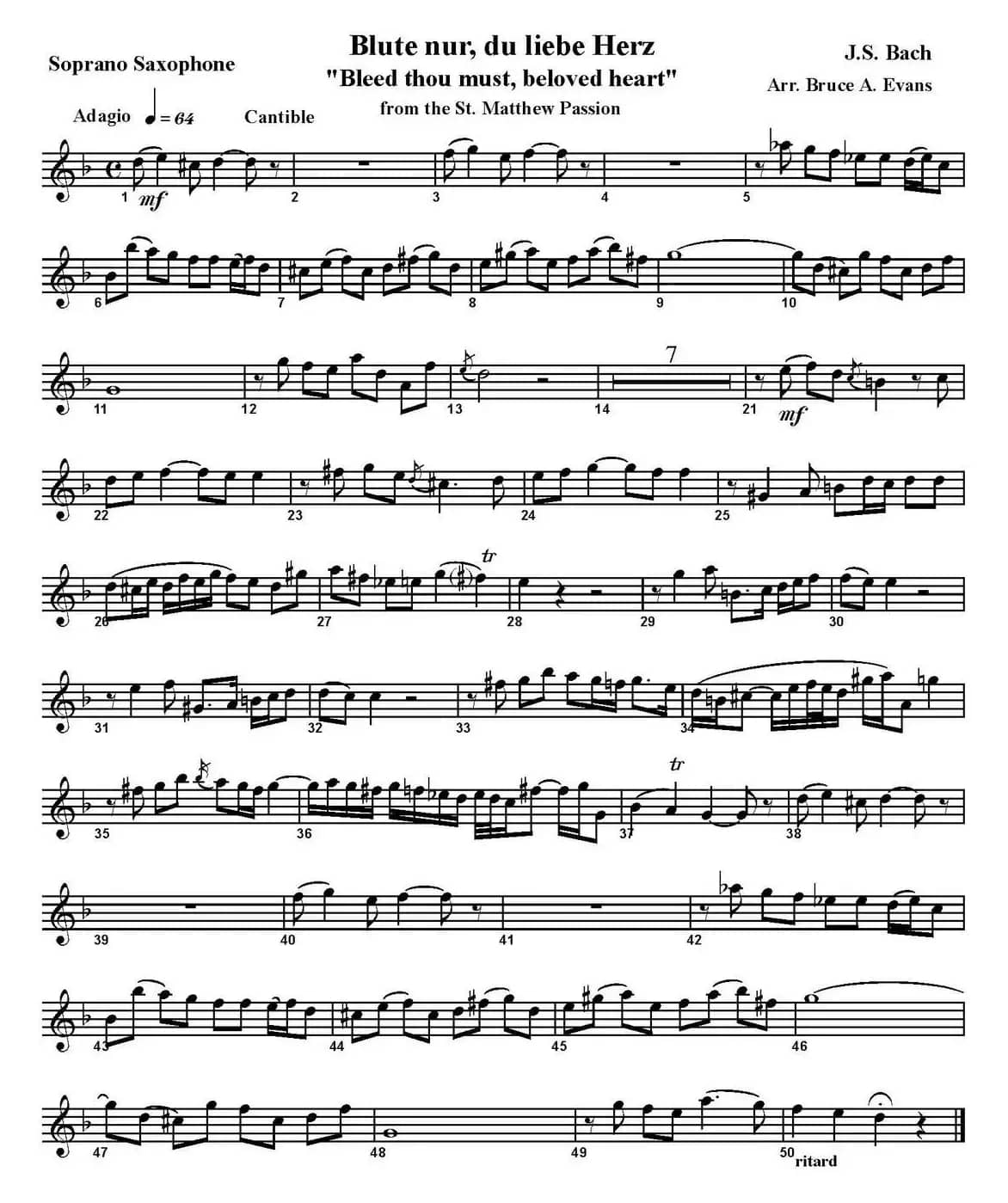 Blute nurdu liebe Herz（四重奏·高音萨克斯分谱）