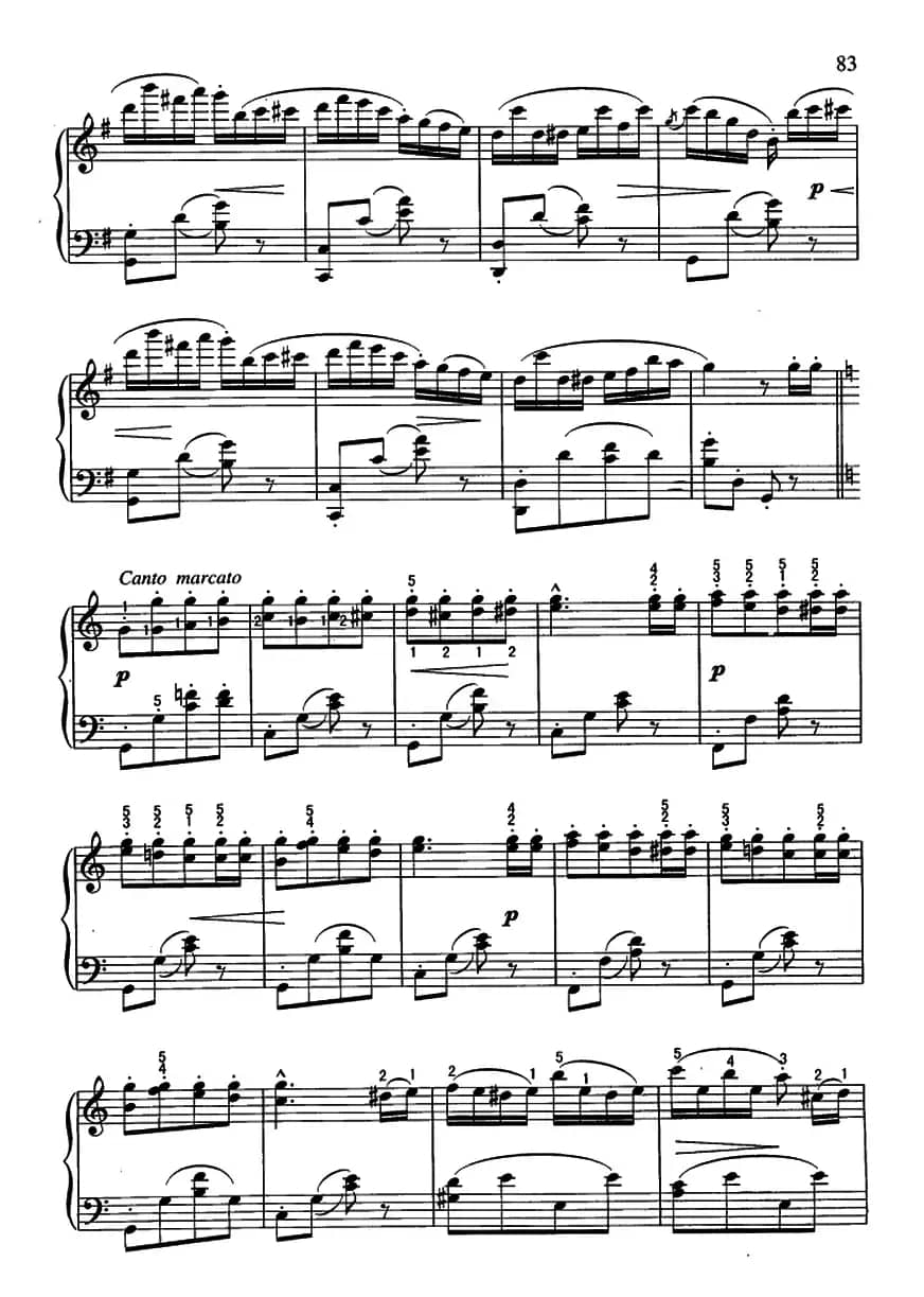 喷泉（带指法）