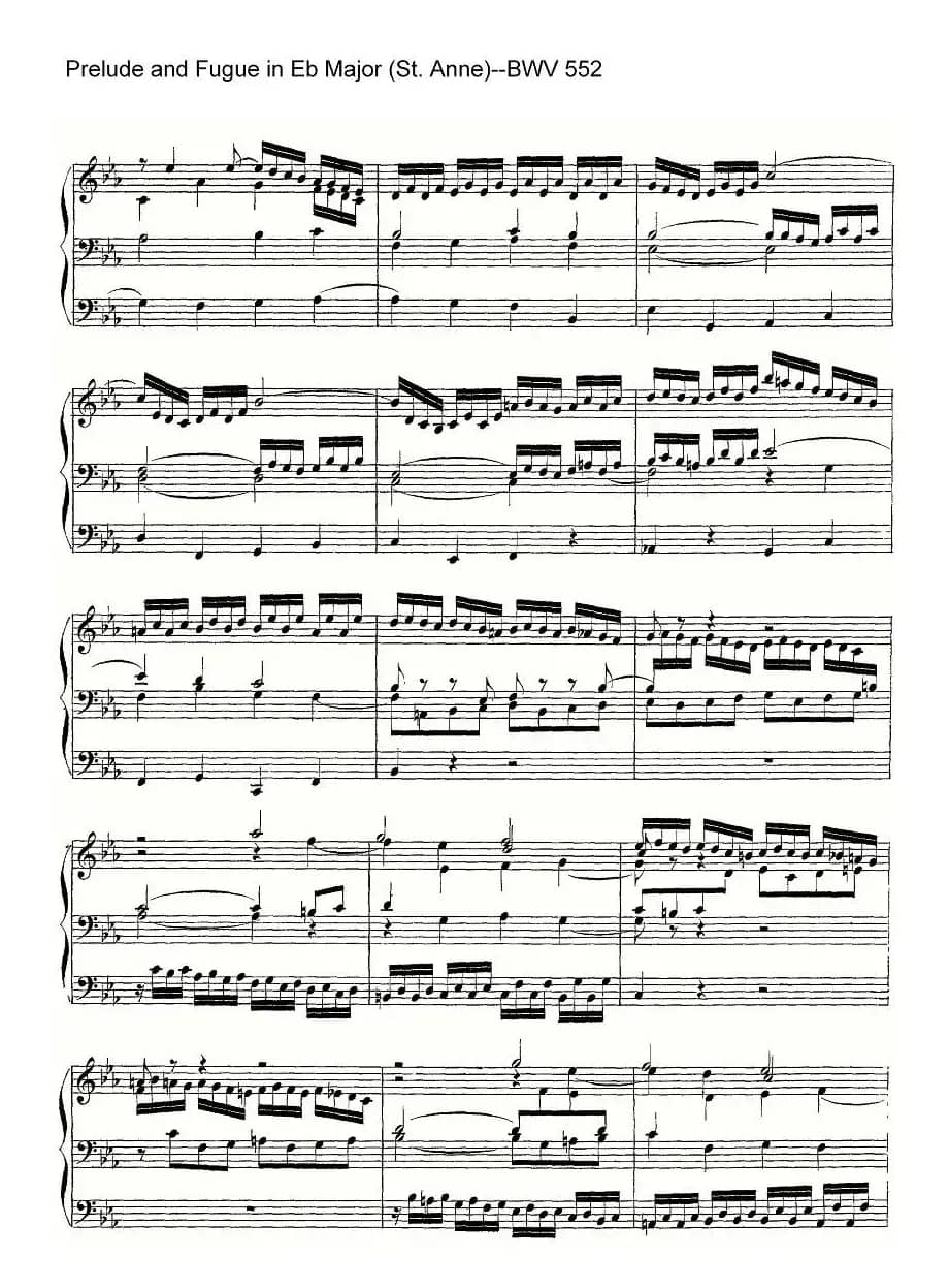Prelude and Fugue in Eb Major (St. Anne)--BWV 552（管风琴）